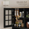 72" Modern Freestanding Kitchen Pantry Cabinet with Large Countertop, Glass Doors and Adjustable Shelves for Dining Room or Coffee Bar - 3 of 4