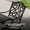 Mondawe Cast Aluminum Outdoor Dining  360° Swivel Chair Armchair with Cushion (Set of 2) - 3 of 4