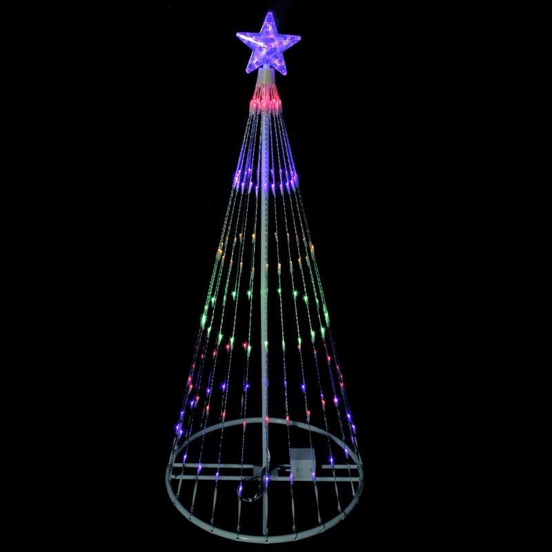 Northlight 4' Multi-Color LED Lighted Show Cone Christmas Tree Outdoor Decoration, 1 of 6
