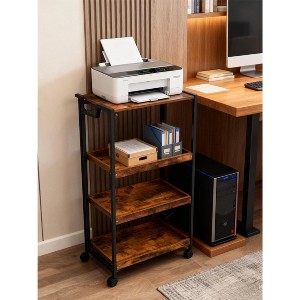 Utility Cart, Foldable Storage Cart, Easy to Set Up, Large Space for Storage for Office, Kitchen, Home Use, Brown - 1 of 1