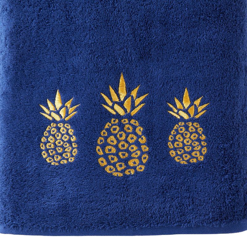 Gilded Pineapple Bath Towel Navy - SKL Home, 4 of 5