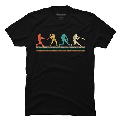 Men's Design By Humans Vintage Distressed Baseball Swing By LuckyCharm99 T-Shirt
