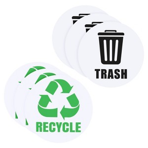 Unique Bargains Self-Adhesive Waterproof Anti-Corrosion Anti-Ultraviolet Recycle Sticker Bin Labels 6 Pcs 5 Inch - 1 of 4