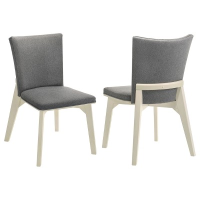 GDFStudio Astrid Upholstered Fabric and Wood Dining Chairs (Set of 2)