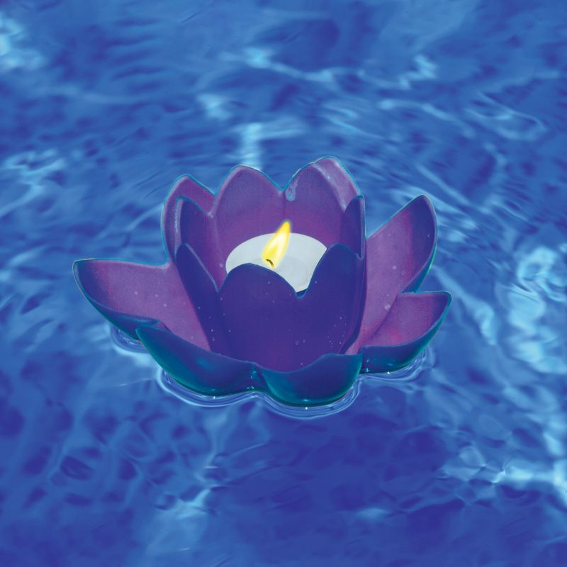 Swimline HydroTools Swimming Pool or Spa Floating Flower Candle Light 7.5" - Blue, 2 of 5
