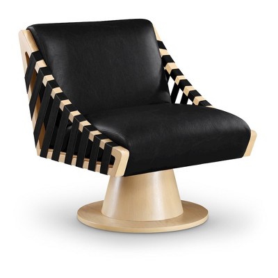 Meridian Furniture,Millwin Vegan Leather Swivel Accent Chair