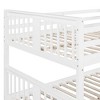 Sapphtopaz Space-Saving Bunk Bed for Teens/Adults, Simple Convertible Wooden Bed Frame with Ladder & Guardrails for Bedroom, Kids Room - 2 of 4