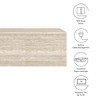 Modway Terra 71" Wall-Mounted TV Stand – Floating Media Console with Wood Grain Finish - 2 of 4