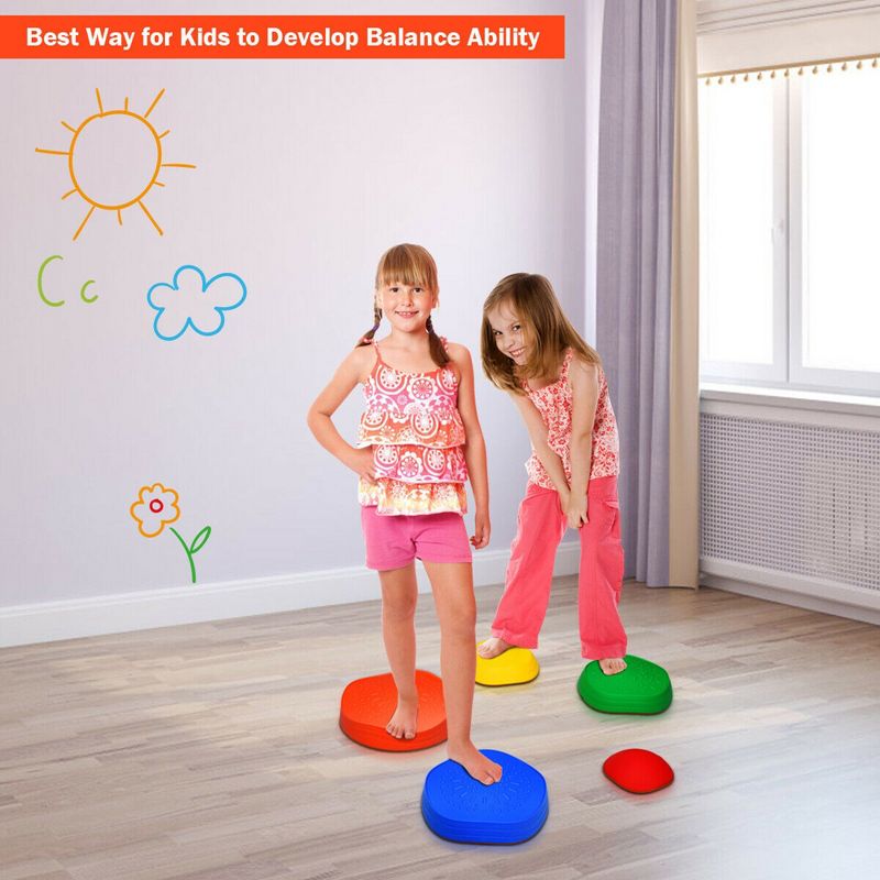Costway 5pcs Kids Balance Stepping Stones Indoor & Outdoor Coordination & Balance Toy, 3 of 11