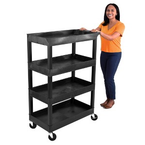 Tubstr Tub Shelf Utility Carts - 4 Shelf - Black - 1 of 4