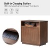 Sara 3-Drawer Modern Nightstand with Built-in Charging Station Set of 2|ARTFUL LIVING DESIGN-CHERRY - 4 of 4