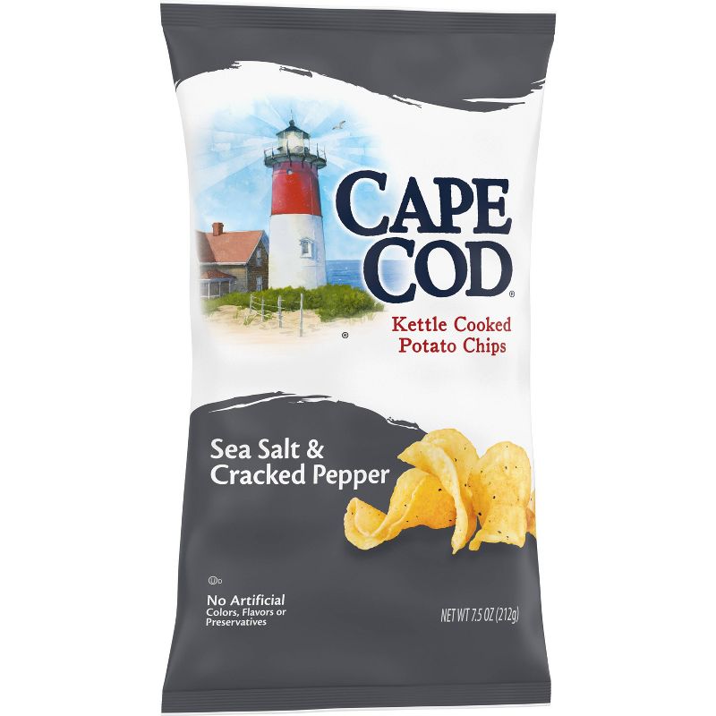 Cape Cod Potato Chips Sea Salt and Cracked Pepper Kettle Chips - 7.5oz, 3 of 5