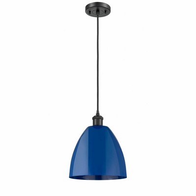 Plymouth Dome - 1 Light Cord Hung Mini Pendant In Industrial Style-12.88 Inches Tall and 9 Inches Wide