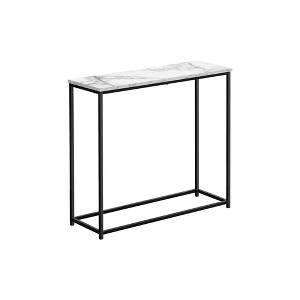 Marble-Look Console Table with Metal Frame for Entryway, Living Room or Office - 1 of 4