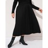 Plus Size Pleated Skirt Women's Plus Size Skirt Elastic Waist Boho Skirts Plus Size Midi Skirts for Curvy Women with Pockets (Black&White,2XL) - 2 of 4