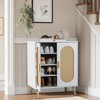 KTMBDW Shoe Storage Cabinet with 2 Rattan Door, Freestanding Organizer with Wood Legs, Narrow Shoe Rack Cabinet for Entryway, living room - 2 of 4
