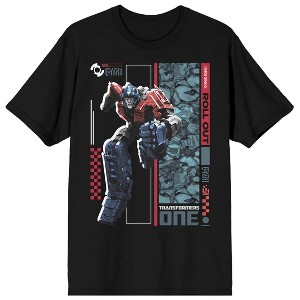 Transformers One Optimus Prime Running Adult Black Crew Neck Short Sleeve T-shirt-Small - 1 of 4