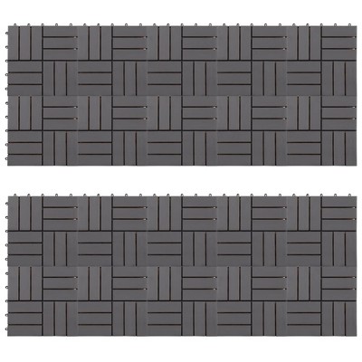 vidaXL Decking Tiles 20 pcs Gray Wash 11.8"x11.8" Solid Acacia Wood