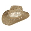 David & Young Women's Straw Cowboy Hat with Pearl Hatband - 2 of 4