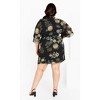 Women's Plus Size Wrap Golden Floral Dress - black | CITY CHIC - 3 of 4