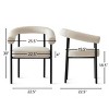 Boucle Dining Chair Set Of 4 Dining Chair Morden Kicten Dining Room Armchairs With Metal Legs For Living Room-Tanpinhause - 3 of 4