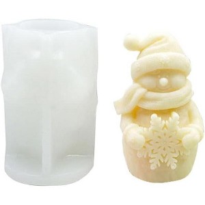 JDICTION Silicone Snowman & Flower Christmas Tree Candle Mold - Fits Aromatic Wax/Epoxy Resin Casting, Great Gift for Home Holiday Use - 1 of 4