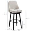 Aghana Digitals Cream White 2-Piece Bar Stools: 29.5" Height, 360° Swivel, Upholstered, Steel Legs - 3 of 4