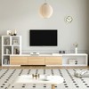 KTMBDW TV Stand, Entertainment Center with Storage Cabinet and 3 Tier Bookshelves, Sliding Tabletop, Extendable Media Console Table for Living Room - 3 of 4