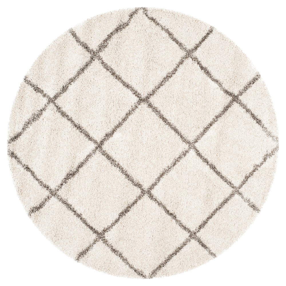 Hudson Shag Rug - Ivory/Gray - (9'X9' Round) - Safavieh