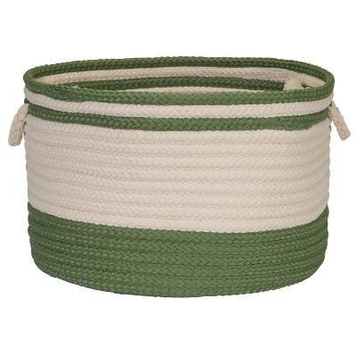 Colonial Mills Bar Harbour Band Basket, 18 by 18 by 12-Inch, Moss Green