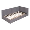 Twin Size Sofa Bed Frame, Linen Fabric Upholstered Daybed with 2 Storage Drawers, No Box Spring Needed - ModernLuxe - 4 of 4
