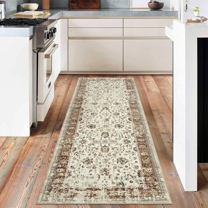 Area Rug for Hallways Kitchen Non Slip, Soft Floral Carpet Washable Rugs with Rubber Backing for Kitchen, Hallways, Laundry, Bedroom, Bathroom - 1 of 4