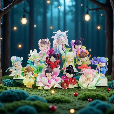 ROBOTIME Mini Figures Flower Stories Blind Box Mystery Box, Action Figures Doll Toys Gifts, Collectible Toys 12 PCS, Multicolored, 3.54"*3.54"*3.54"