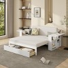 4-in-1 Multifunctional Daybed with Removable Desk, Storage Drawers & Hydraulic Side Table for Bedroom, Apartment or Home Office-3irtyhousy - 3 of 4