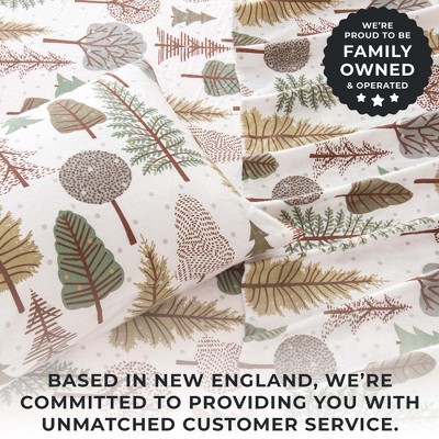 California King Gray Cotton Flannel Sheet Set with Forest Print