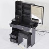 FONTOI Bedside Vanity Table with Cushioned Stool&Hair Dryer Bracket, Dresser with Mirror&Tri-color Switching for Bedroom, Black, 12.6"*50.4"*29.2" - 2 of 4