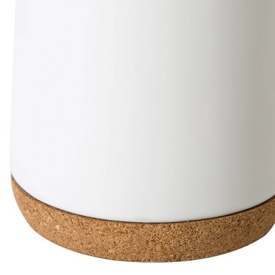 Matte White Ceramic Bathroom Tumbler with Cork Base