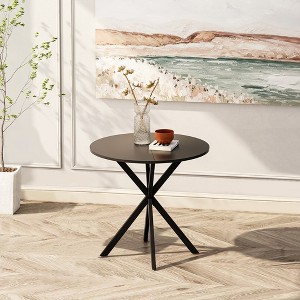 31.5'' Round Dining Table, Modern Leisure Table With Removable Tabletop And Metal Cross Legs For Living Room - 1 of 4