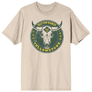 Yellowstone EST 1886 Crew Neck Short Sleeve Women's Natural T-shirt - 1 of 3