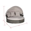 VisioGear Patio Daybed Furniture, 5-Piece Round Conversation Set with Retractable Canopy and Storable Table, Gray, 70.86"*70.86"*55.9" - 2 of 4