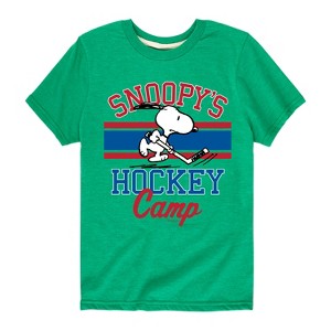 Boys' - Peanuts - Snoopy's Hockey Camp Short Sleeve Graphic T-Shirt - 1 of 4