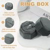 Unique Bargains Velvet Octagon Wedding Proposal Engagement 2 Slot Jewelry Storage Ring Box - 3 of 4