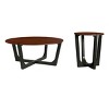 2-Piece Wooden Coffee Table and Side Table Set, Modern Round Accent Tables with Natural Finish for Living Room-Maison Boucle - 2 of 4