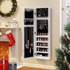 Costway Door Mounted Mirrored Jewelry Cabinet Storage Organizer White - 2 of 4