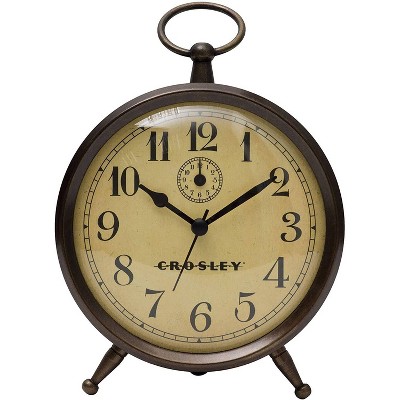 4" Classic Alarm Clock with Non Ticking Independent Dial Metal Case - Crosley