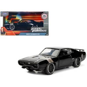 Dom's Plymouth GTX Black with Silver Stripes Fast & Furious F8 "The Fate of the Furious" Movie 1/32 Diecast Model Car by Jada - 1 of 3