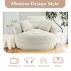 MOONMISS Oversized Barrel Accent Chairs, Round Lazy Sofa with 3 Pillows, Comfy Armchair with Thick Base for Living Room, Bedroom, Apartment£¬Beige - 4 of 4