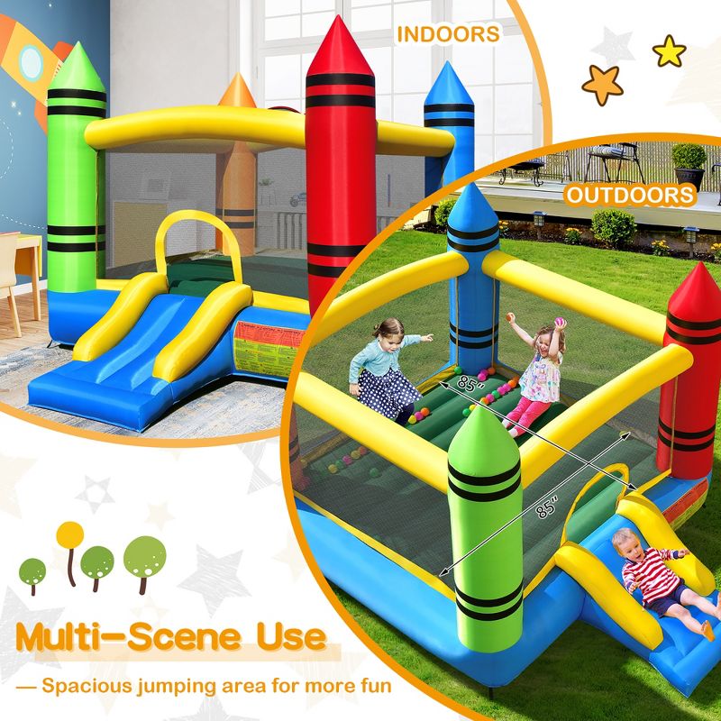 Costway Inflatable Bounce House Kids Jumping Castle w/ Slide&Ocean Balls Blower Excluded, 5 of 11