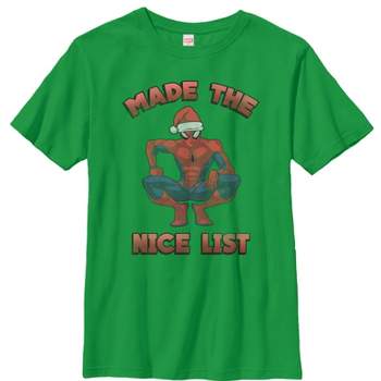 Boy's Marvel Christmas Spider-Man Nice List T-Shirt