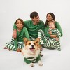 Leveret Matching Family Christmas Pajamas Green Top Striped Pants - 3 of 4